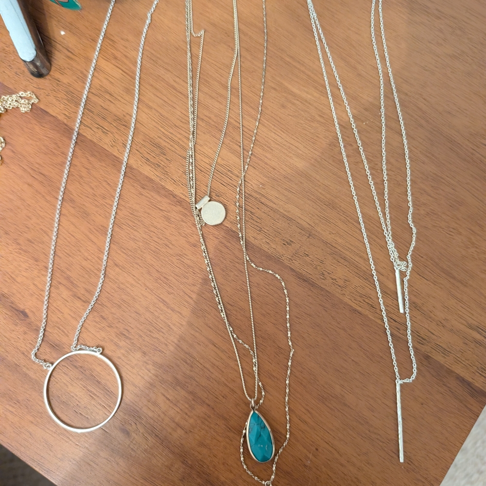 Four Silver and Gold Multi chain Necklace